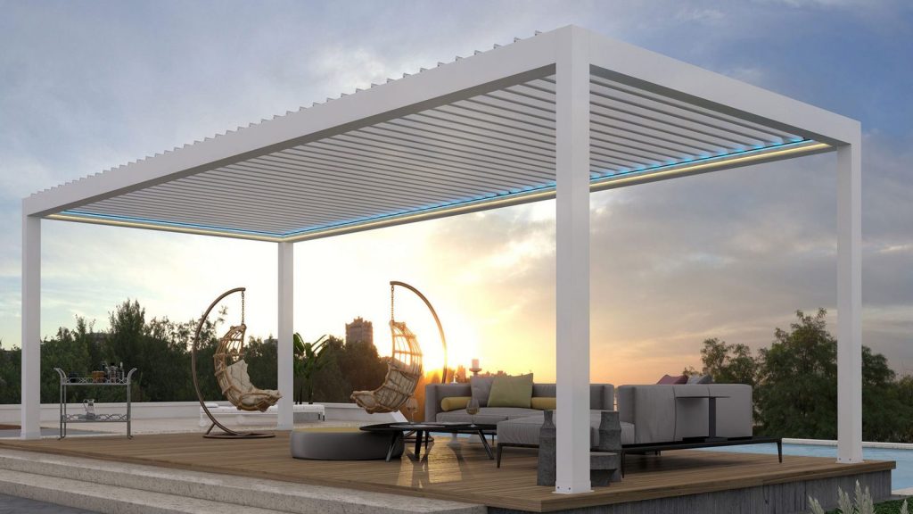 The world's smartest Louver. Remote control to louvered roof the modern day pergola has the technology to open, close, pivot, and slide depends on your needs