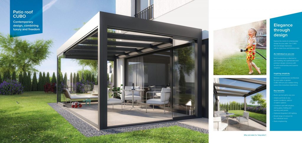 Sunroom Cubo design roof invisable glass roof